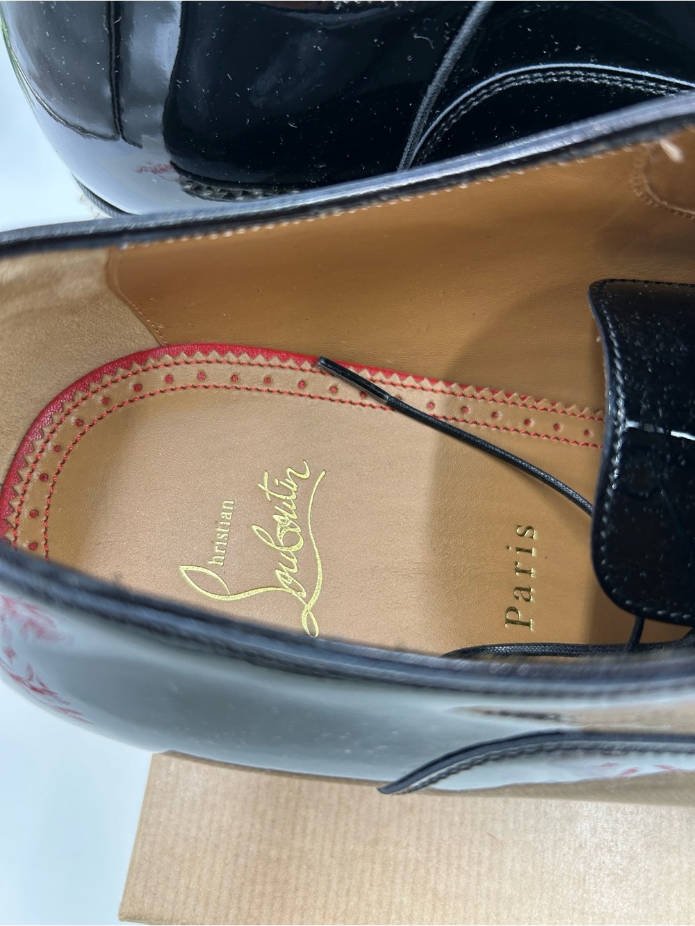 Men's Christian Louboutin GREGGYROCKS patent leather spiked Oxford's size 45 - Picture 9 of 12